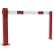 Compact hand barrier | without fixed support post | adjustment range: 1900 - 3000 mm | with triangular lock | hot-dip galvanized and coated red / white